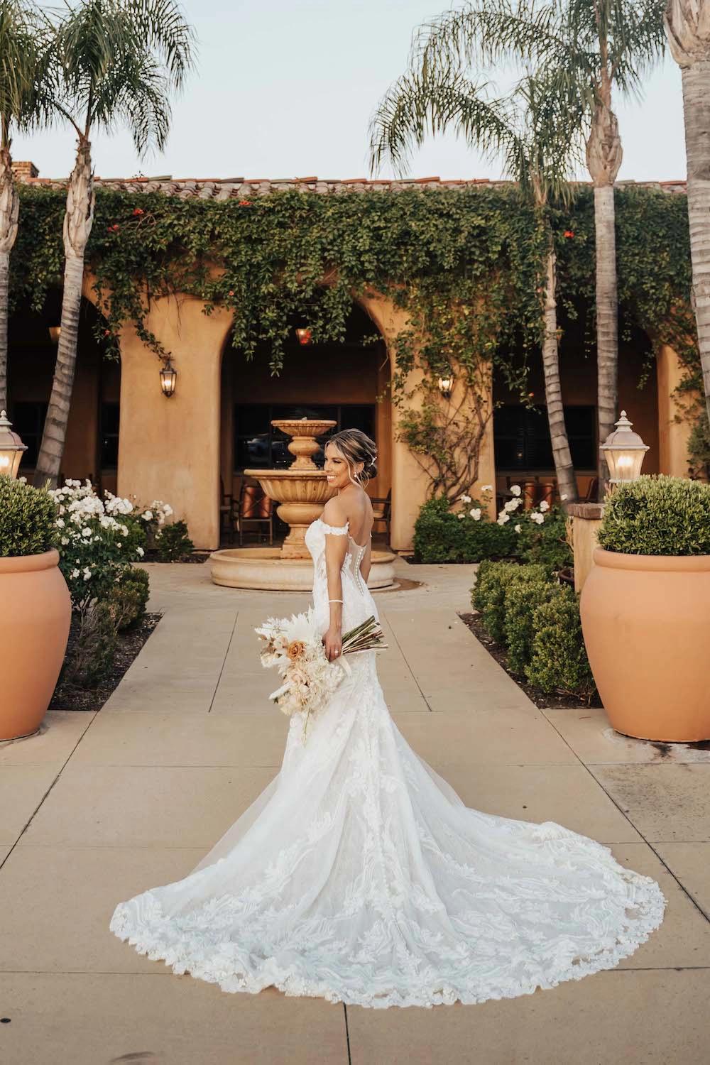 Alejandra Wears Sparkle Lace, Off the Shoulders Wedding Dress. Desktop Image