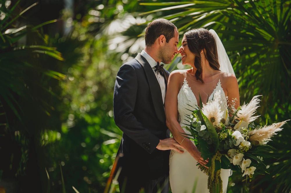 Amanda Marries Adam in Open Back Wedding Dress in Mexico. Desktop Image