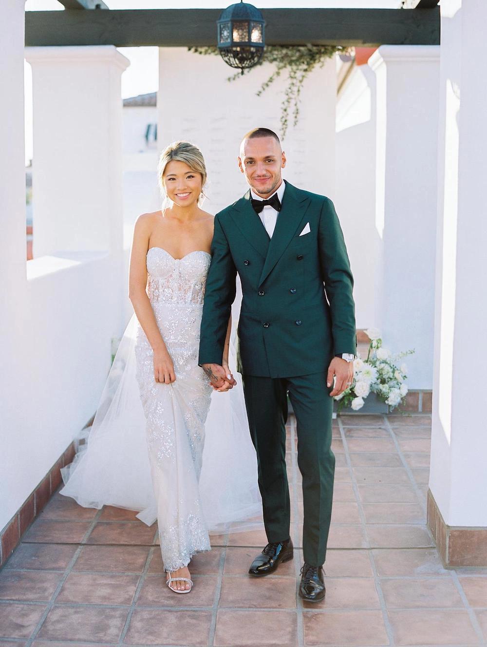 Eva Marries Bobby Wearing A Sparkle Berta Wedding Dress. Desktop Image