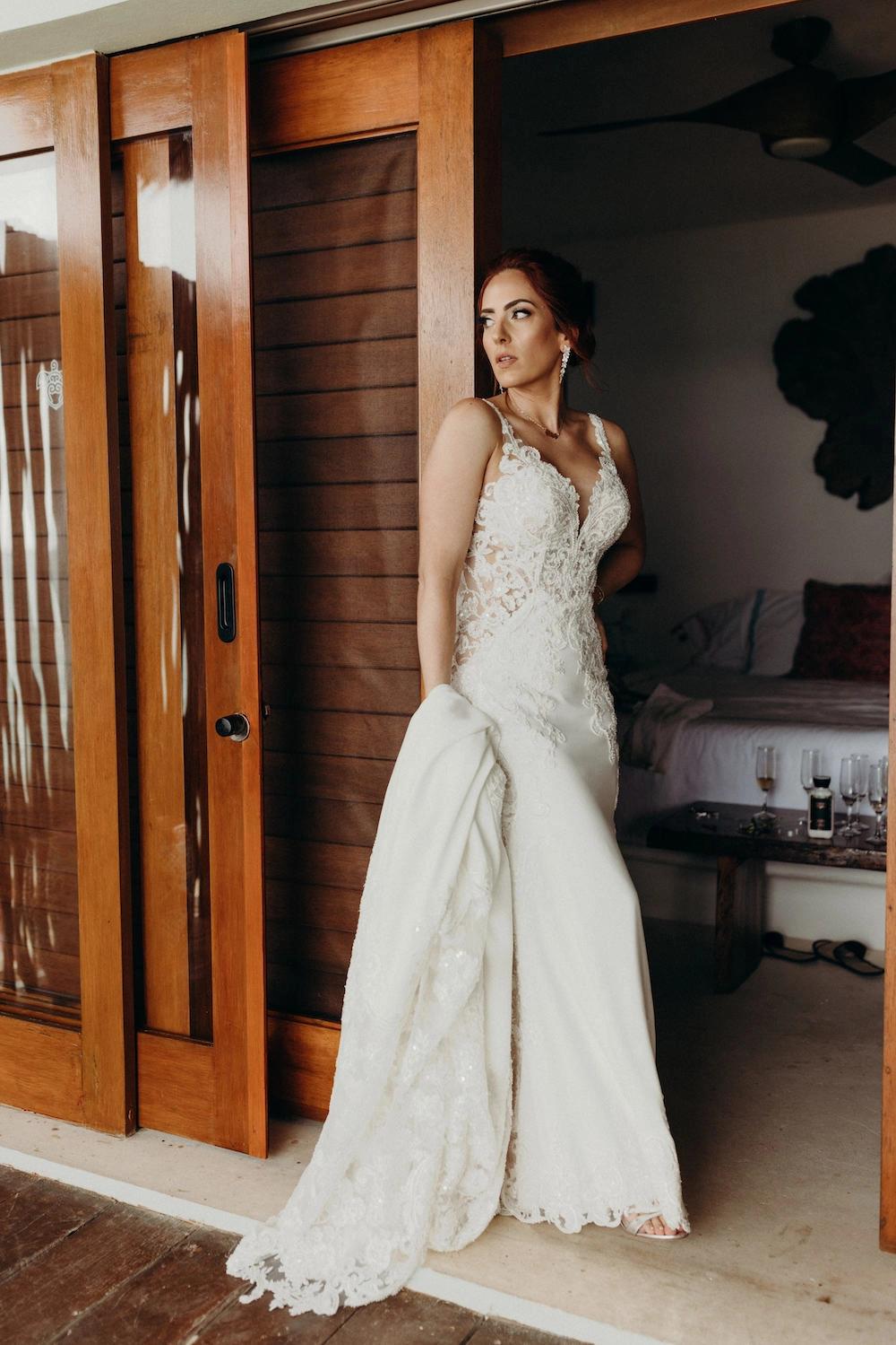 Nataly Marries in Beaded Lace Wedding Dress. Desktop Image