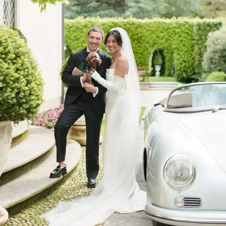 Christine Wears Two Wedding Dresses For Destination Lake Como Wedding. Mobile Image