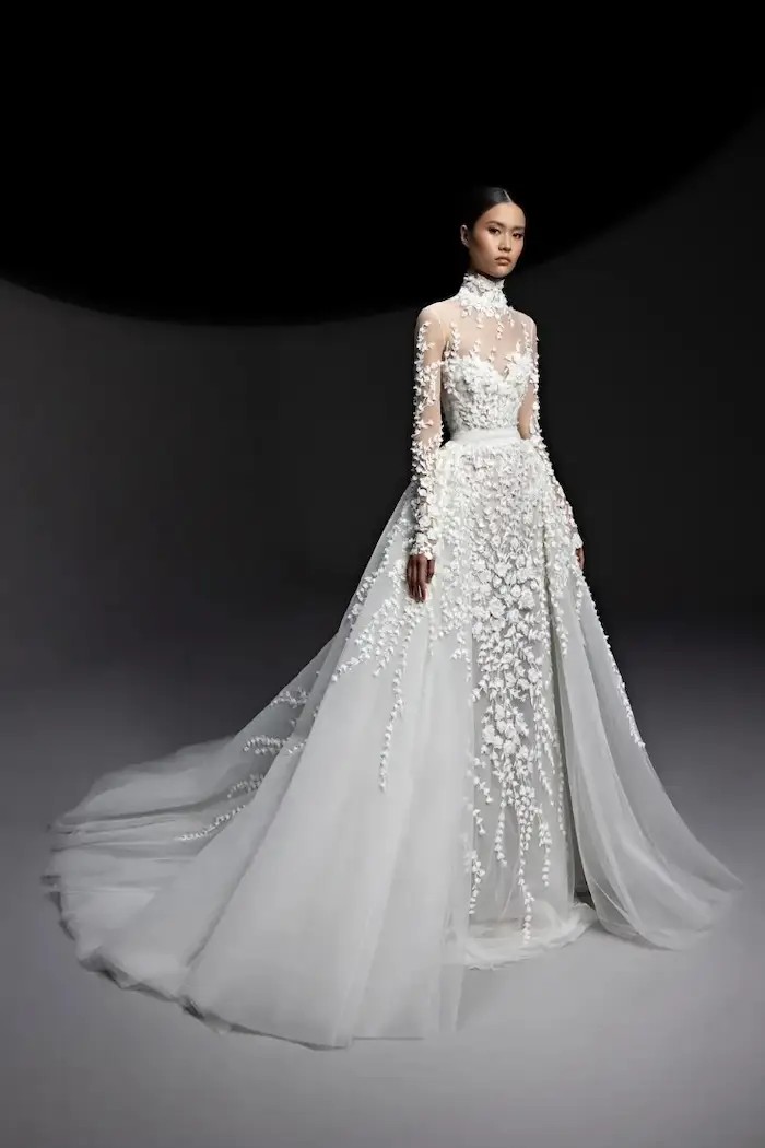 High Neckline Wedding Dress Inspiration. Desktop Image