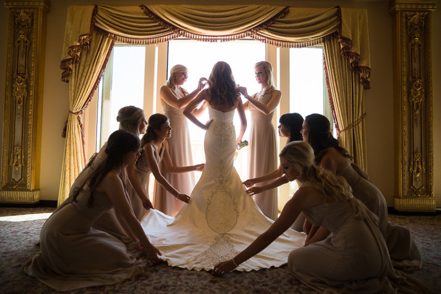 Spotted: Jen Bunneys Elegant LA Wedding wearing Matthew Christopher. Desktop Image